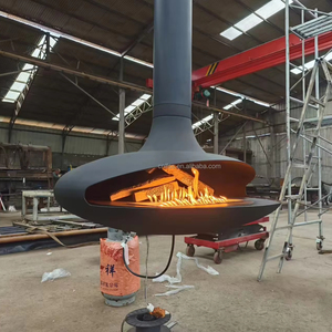 Cheminée suspendue autoportante de style moderne 2026, personnalisable, en métal, pour brûleur à bois ou à <span class=keywords><strong>gaz</strong></span>, avec <span class=keywords><strong>foyer</strong></span> rotatif - Product Image 1