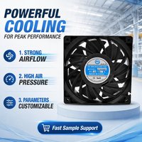 Ventilateur à haut débit d'air 120 mm 120x120x25 mm industriel DC 12V 24V sans balais à roulement à billes pour refroidisseur de CPU, ventilateur axial haute pression
