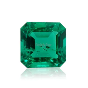 Laboratório grown diamante hidrotérmico 9mm 2.99ct, sintético verde octogon esmeralda colombiana preço