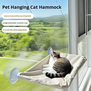 हॉट-सेलिंग इको-फ्रेंडली ऑल-सीज़न कैट के साथ सक्शन कप हटाने योग्य और धोने योग्य ठोस पैटर्न बिल्ली बिस्तर - Product Image 1