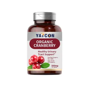 Yatcon补充剂制造商OEM有机蔓越莓25:1提取物尿道和膀胱支持蔓越莓胶囊女性