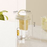 Carafe à eau froide et seau à jus carrés en PP de qualité alimentaire grande capacité avec robinet pour réfrigérateur domestique