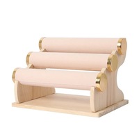 Présentoir Détachable en Velours pour Bracelets et Montres avec Base en Bois – Idéal pour Bijoux, Montres, Élastiques à Cheveux et Vitrines de Magasins