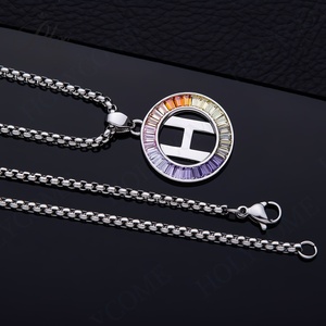 Cầu Vồng Zircon 26 Thư Ban Đầu Vòng Cổ 925 <span class=keywords><strong>B</strong></span>ạc Cho Các Cặp Vợ Chồng Đồ Trang Sức Người <span class=keywords><strong>B</strong></span>ạn Quà Lưu Niệm Gia Đình Tên Mặt Dây Có Ý Nghĩa Quà Tặng - Product Image 1