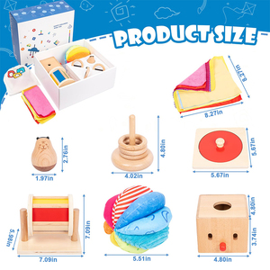Ensemble de jeux éducatifs en pâte à modeler pour l'autisme avec minuteur liquide pour enfants autistes de <span class=keywords><strong>2</strong></span> à 4 ans, lot en bois - Product Image 2