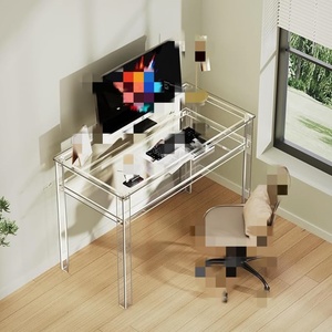 Bureau en acrylique transparent moderne, durable et de haute qualité, personnalisable avec logo, pour le bureau et la maison (vente en gros) - Product Image 2