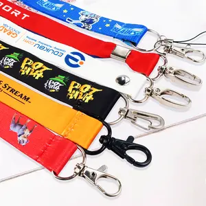 Wholesale high quality nylon polyester material lanyards with personalized logo custom