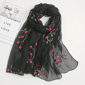 Spring Fashion Newly Latest Hijabs Custom Silk Feel Printed Scarves 100 Polyester Soft Scarf & Shawls For Lady Women Stylish