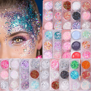 Decoraciones de Uñas al por Mayor, 6 Frascos/Juego, Gel Brillante en Crema, Purpurina para Uñas, Gel Autoadhesivo, Lentejuelas Sueltas en Forma de Corazón, Estrella y Luna - Product Image 2