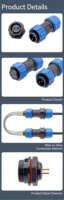 Conector Industrial SZC16 9P-F-M de 9 Pines Soldado para Equipos de Instrumentación de Automatización Multicanal