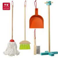 Lot de 4 jouets de nettoyage en bois éducatifs pour les tout-petits de 3 ans et plus.