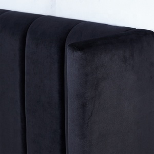 Sang trọng Vua Kích thước khung giường bọc giường thiết kế hiện đại nền tảng đầy đủ giường bằng gỗ khung Nữ Hoàng cong cao đầu giường - Product Image 5