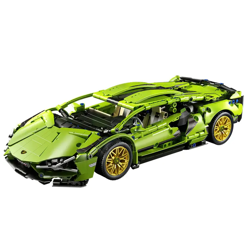 1314 pièces noir violet électrique RC télécommande Lamborghink Sian Sport voiture de course modèle bricolage brique jouets blocs de construction ensembles