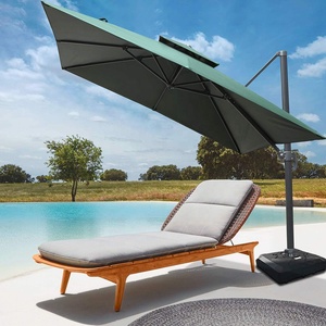 A prueba de viento cuadrado Patio Offset Roma sombrilla de doble capa en voladizo colgante sombrilla con <span class=keywords><strong>Base</strong></span> cruzada sombrillas de playa - Product Image 1
