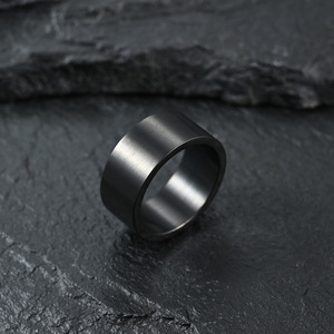 Minimalist Matte Flat <b>Titanium</b> Steel <b>Ring</b> For Men Steel Black Antique Silver Gold Colorfast Jewelry Gift From Dongguan - Product Image 3