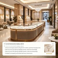 Éclairage LED écologique, présentoir à bijoux en aluminium recyclable et durable avec dimensions personnalisables pour les magasins de détail