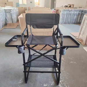 Maquilleur professionnel de style moderne Chaise de directeur en aluminium pour la coiffure Chaise de maquillage portable et légère Chambre à coucher latérale - Product Image 4