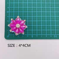 Perles 3D Appliquées de 4 cm, Fleurs en Plastique Faite Main, Patchs à Coudre pour Chaussures, Sacs, Accessoires de Vêtement, Artisanat