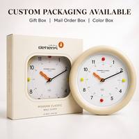Horloge murale de style nordique en plastique silencieuse, design original, moderne, simple, personnalisée, crème, pour salon