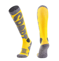 Chaussettes de sport montantes personnalisées pour hommes, antidérapantes, respirantes, en tricot, avec semelle en tissu éponge, pour le football et le ski
