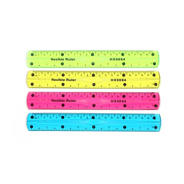 School Stationery transparent PVC Ruler 20cm 30cm Flexible Rulers Multi Functional Cute Ruler