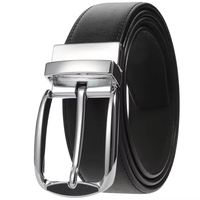 Ceinture en cuir classique pour homme avec boucle à ardillon, en cuir de vachette souple, idéale pour les affaires, les tenues formelles, les jeans et les mariages