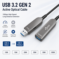Kabel Optik Aktif USB 3.2 Gen 2 10Gbps Male to Female untuk Kamera, VR, PC, USB Hub, Layar Sentuh