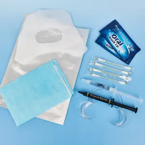 Professional Dental Clinic Kits 25 35 44 Cp Hp Teeth Whitening Gel Gum Protector Ve Swab Teeth Whitening Kit Private Label