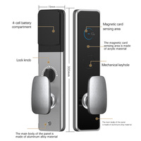 Cerradura de tarjeta de hotel RFID de aleación de aluminio duradero Software de sistema de gestión inteligente T5557 IC Cerradura de tarjeta magnética de habitación de puerta de madera