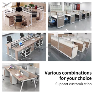 Moderner Callcenter Holz-Modularer Büroschreibtisch Cubicle-Arbeitsplatz Langlebige Konstruktion für 4-6 Personen Büromöbel - Product Image 2