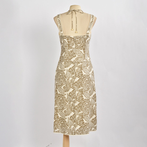 Robe sans manches à col en V profond, fabriquée directement par le fabricant, en viscose et lin respirant de haute qualité. - Product Image 3