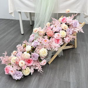 Style naturel mariage allées fleur rangée coureur arc de mariage pour les événements de fête route plomb fleur décor - Product Image 1