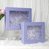 Nouvelle boîte cadeau élégante avec fenêtre créative, nœud papillon, design frais et délicat, parfaite pour les souvenirs, boîtes cadeaux rose et bleu violet