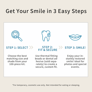 50 ชิ้น ชุดซ่อมฟันชั่วคราว วีเนียร์เรซิ่น A1 A2 ฟันปลอมเครื่องสำอาง ปิดช่องว่างฟันแตก เพื่อรอยยิ้มสวยงามทันที DIY - Product Image 6