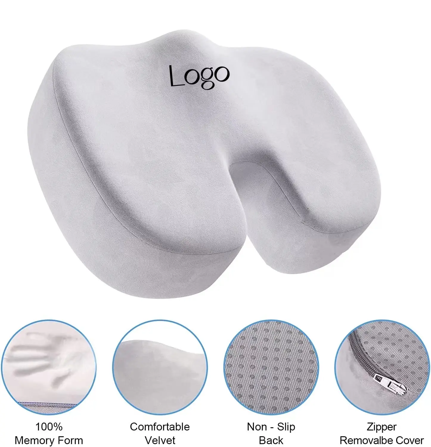 Contoured Posture Corrector Car Wheelchair Computer and Desk Chair Office Chair Car Firm Coccyx Pad Memory Foam Seat Cushion