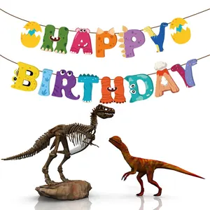 BA212 Dinosaur party decorations happy birthday banner kids birthday party supplies