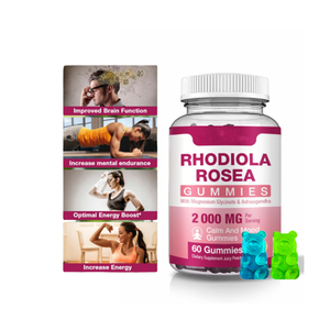 Ausreson OEM suplemento de hierbas <span class=keywords><strong>Rhodiola</strong></span> <span class=keywords><strong>Rosea</strong></span> vegetariano <span class=keywords><strong>Rhodiola</strong></span> <span class=keywords><strong>Rosea</strong></span> gomitas para el estrés y el apoyo del estado de ánimo - Product Image 1