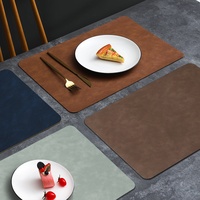 Napperons en cuir 45x30cm, imperméables, résistants à l'huile et à la chaleur, pour une présentation élégante de la table, pour dîner, déjeuner, café, lavables, durables, fabriqués en usine