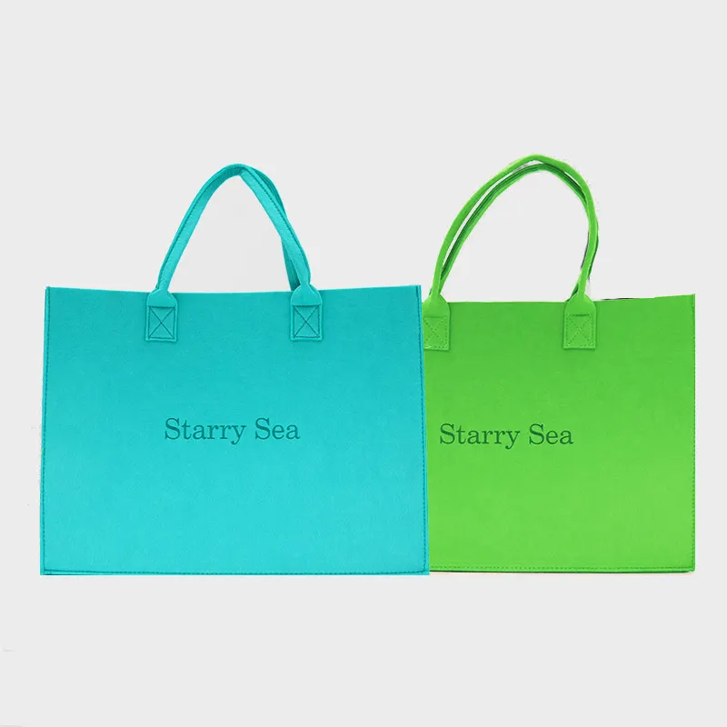 Wholesale Custom Logo Fashion Ladies Handbag Felt Carry Shopping Bag Gift Tote Bag