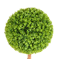 Arbre Topiaire Artificiel de Luxe en Plastique Haut de Gamme en Gros, Buis en Pot Sphérique, Plante Artificielle Verte Résistante aux UV pour Intérieur