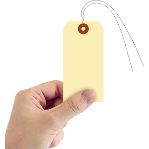 Blank <strong>Manila</strong> Shipping <strong>Tags</strong> with Wire Thick Prewired Cardstock <strong>Tag</strong> Paper Hang <strong>Tags</strong> with Reinforced Fiber Patch - Product Image 2