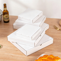 Boîte à pizza carrée à emporter en matériaux recyclés de qualité alimentaire, dimensions personnalisées, logo, revêtement UV pour l'emballage des restaurants