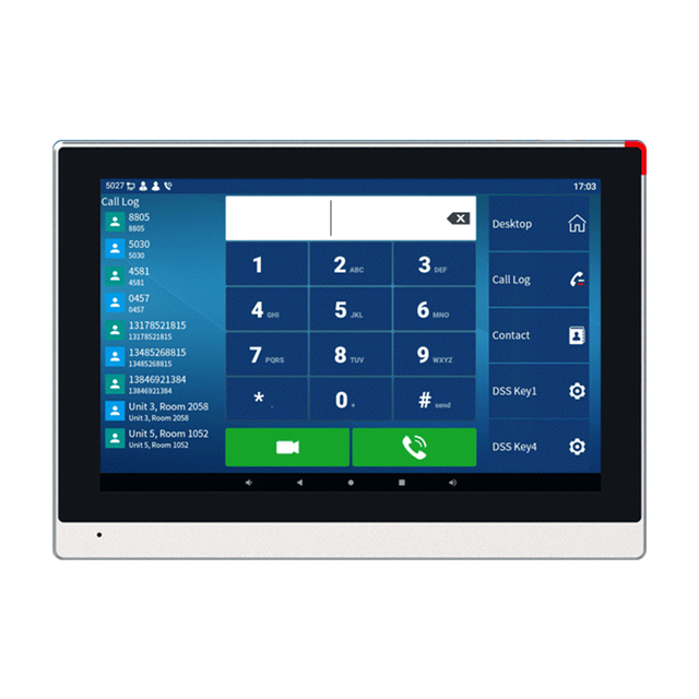 The White Touch Screen of the New IP VoIP I56a Indoor Unit Is Equipped with Android 9.0 Operating System