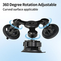 Support à triple ventouse avec 3/8 "M8 trou fileté Twist Lock TPU vide mandrin ventouse Base support de voiture pour caméras