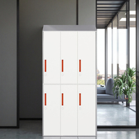 Casier de rangement de bureau pliable à double niveau en acier personnalisé, avec serrure à clé, pour outils, sacs, vêtements, gain de place, moderne