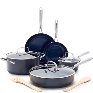 6 Piece Cooking Pots Glass Lids Bakelite Handles Dishwasher Oven Safe Gas <b>Induction</b> Stoves Forged Ceramic Non-Stick <b>Cookware</b> <b>Set</b> - Product Image 1