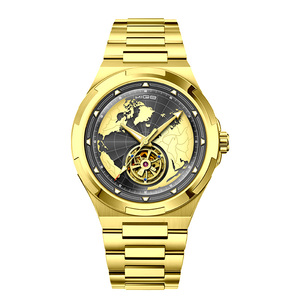 Reloj de Vestir Mecánico Automático para Hombre con Logotipo Personalizado, Caja de Acero Inoxidable 316L Dorada Clásica, Relojes de Negocios con Cristal de Zafiro - Product Image 1