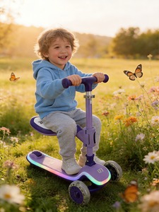 <span class=keywords><strong>Trottinette</strong></span> pliable pour enfants, <span class=keywords><strong>trottinette</strong></span> à pousser avec roues lumineuses, 3 roues, conçue pour les enfants, possibilité de s'asseoir, <span class=keywords><strong>trottinette</strong></span> pour <span class=keywords><strong>bébé</strong></span>, voiture à roulettes - Product Image 4