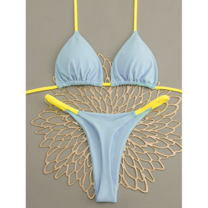 Nuovo Set Bikini Brasiliano 2026 con Perizoma <span class=keywords><strong>e</strong></span> Allacciatura al Collo, Stile Sexy con Volant, Due Pezzi - Product Image 6