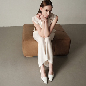 WETKISS - Mocasines de Cuero Blanco Puro Personalizados para Mujer, Zapatos de Tacón Bajo, Punta Cuadrada <span class=keywords><strong>Estrecha</strong></span>, Zapatos de Vestir, Mocasines de Oficina para Mujer - Product Image 6